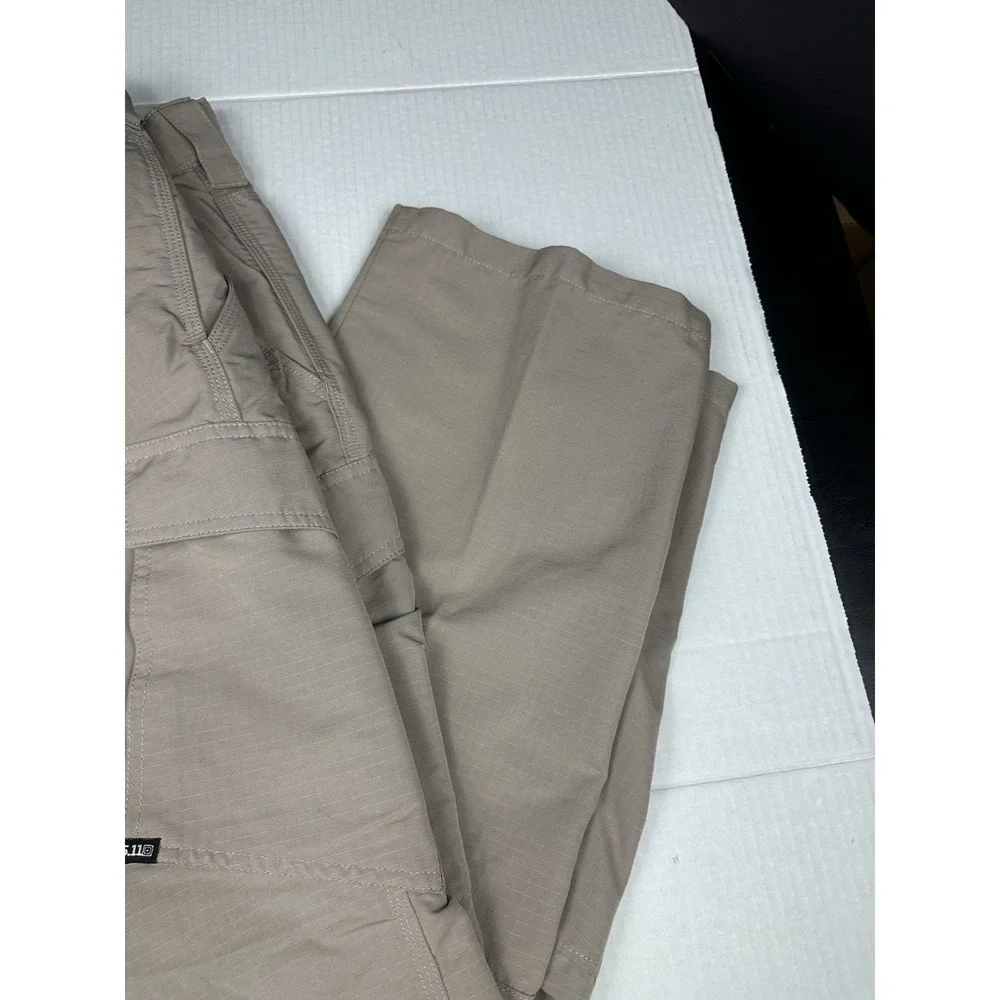 5.11 Tactical Fast-Tac Cargo Pants Mens 36x30 Beige Ripstop Work Trousers 74439